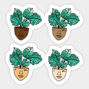 Multicultural Monstera Sticker